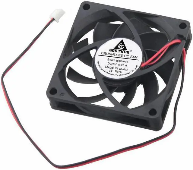 Alt view image 2 of 6 - 2 Pieces DC 5V 2Pin 7015 70mm x 15mm Brushless Motor Cooler Computer Case Heatsink Cooling Fan 70x70mm 7cm