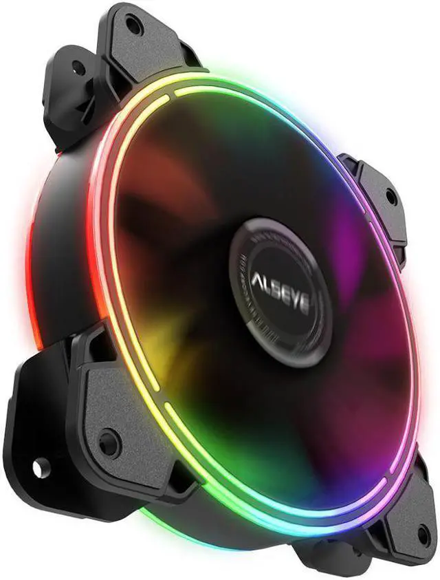 Alt view image 6 of 6 - HALO PC Cooling Fan 4 pin PWM 120mm Static LED RGB Computer Fan for Case and CPU Fan Replacement