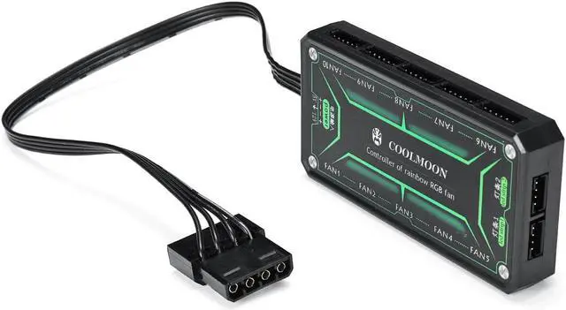 Alt view image 4 of 6 - For PC Case Fan Cooling Cooler Fan Adapter LED RGB Remote Controller+RF Wireless Remote Control Computer Components Accessories