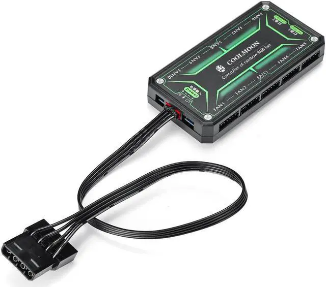 Alt view image 5 of 6 - For PC Case Fan Cooling Cooler Fan Adapter LED RGB Remote Controller+RF Wireless Remote Control Computer Components Accessories