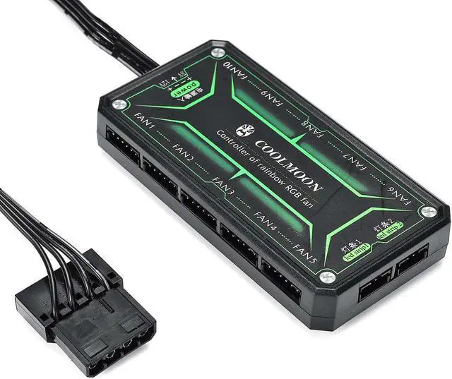 Alt view image 6 of 6 - For PC Case Fan Cooling Cooler Fan Adapter LED RGB Remote Controller+RF Wireless Remote Control Computer Components Accessories