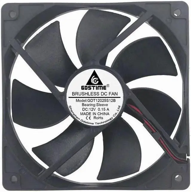 Alt view image 2 of 6 - 1 Pcs 120mm DC 12V 2Pin 2000RPM Brushless Industrial Machine Case Cooler Cooling Fan 120x120x25mm 0.15A