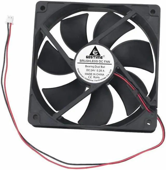 Main image of 1 Piece 24V Ball Bearing DC Cooling Fan 120*120*25mm High Speed Computer PC Case Radiator 120mm x 25mm 2Pin 0.26A 12025