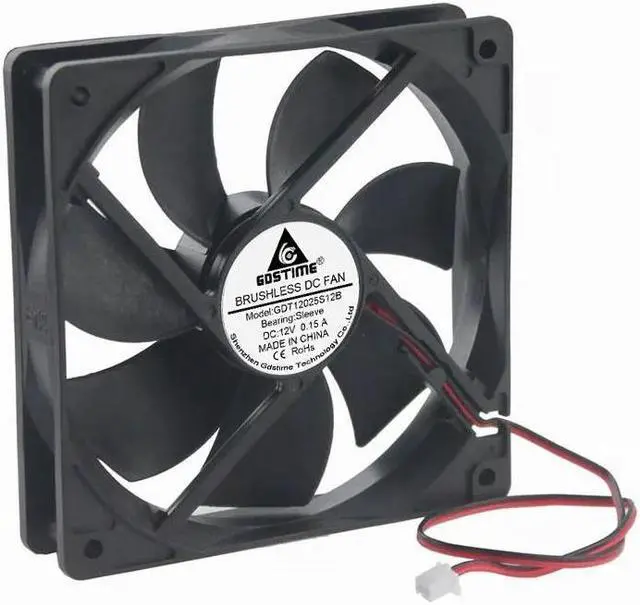 Alt view image 5 of 6 - 1 Pcs 120mm DC 12V 2Pin 2000RPM Brushless Industrial Machine Case Cooler Cooling Fan 120x120x25mm 0.15A