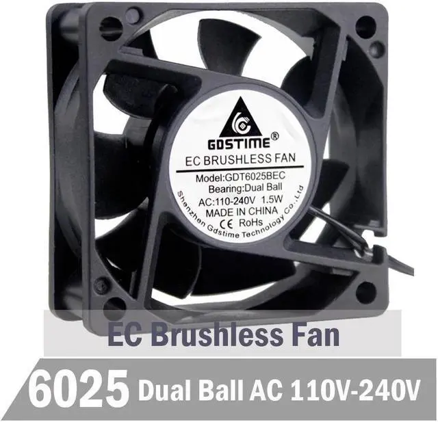 Main image of Ball 6cm 60mm EC Fan 60mm x 60mm x 25mm EC Brushless Fan 110V 115V 120V 130V 220V 240V Axial Cooling Industry Fan