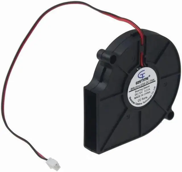 Alt view image 6 of 6 - 2 pcs 75mm x 15mm Brushless 12 V 2Pin DC Cooling Blower Fan 7515 7cm 75x15mm 7.5cm