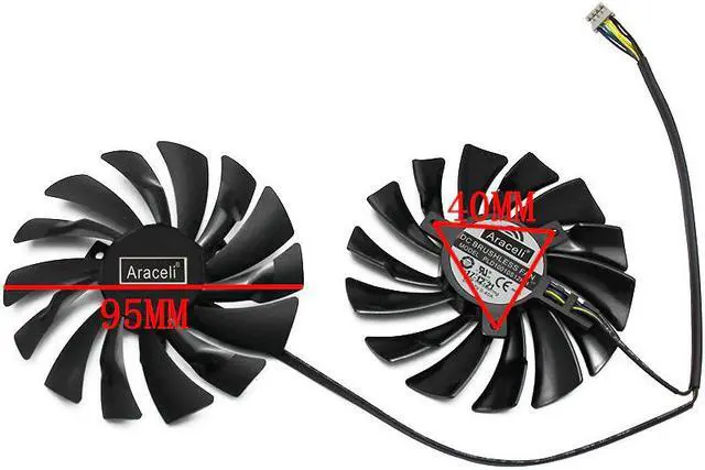 Alt view image 3 of 4 - 2PCS/lot 95MM PLD10010S12HH Cooler Fan Replacement For MSI Radeon R9 380 Armor 2X GTX 1060 970 RX580 Graphics Video Card Cooling