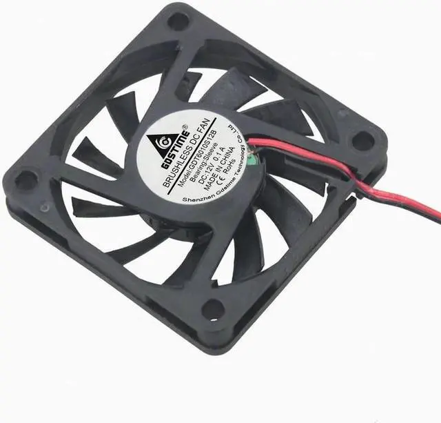Alt view image 3 of 6 - 5 Pieces 60x60x10mm 6010 Computer Cooler 12V 2Pin DC Brushless Cooling Fan 60mm PC CPU VGA Heatsink Cooler 6cm