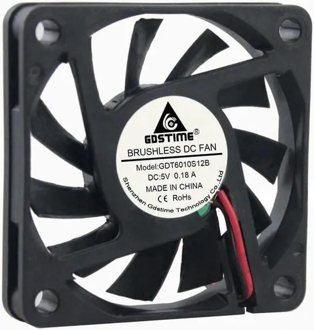 Main image of 5 Pieces 60x60x10mm 6010 Computer Cooler 12V 2Pin DC Brushless Cooling Fan 60mm PC CPU VGA Heatsink Cooler 6cm