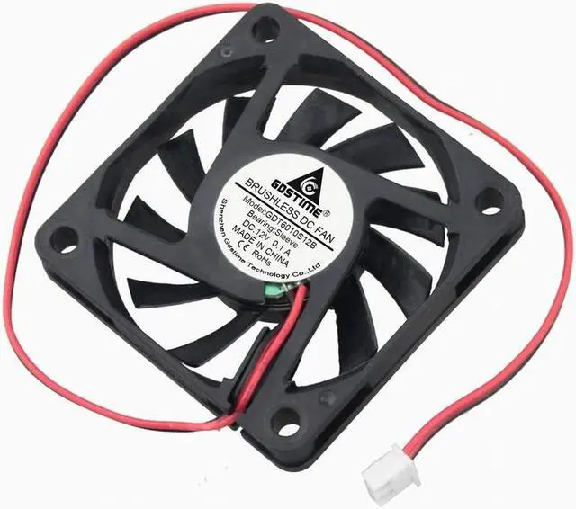 Alt view image 5 of 6 - 5 Pieces 60x60x10mm 6010 Computer Cooler 12V 2Pin DC Brushless Cooling Fan 60mm PC CPU VGA Heatsink Cooler 6cm