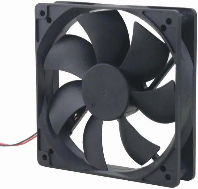 Alt view image 4 of 6 - 1 pcs 2 Wire 120x120x25mm DC 24V Two Balls Brushless Axial Flow Cooler Cooling Fan 120mm x 25mm High Speed 3000RPM 12025