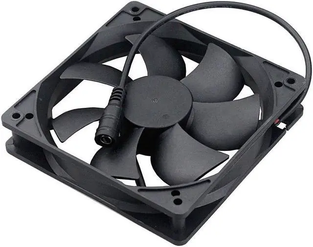 Alt view image 4 of 6 - 12V Ball 120mm 120x120x25mm Cooling Fan DC Female 5.5X2.1MM Connector Cooler Fan PC Laptop Computer Case Fan