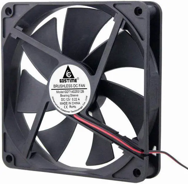 Alt view image 5 of 6 - 2 pcs 2Pin 14cm 140x140mm 5.5 inch 12V Brushless DC Fan Computer PC Case Cooler Cooling Radiator 140mm x 25mm