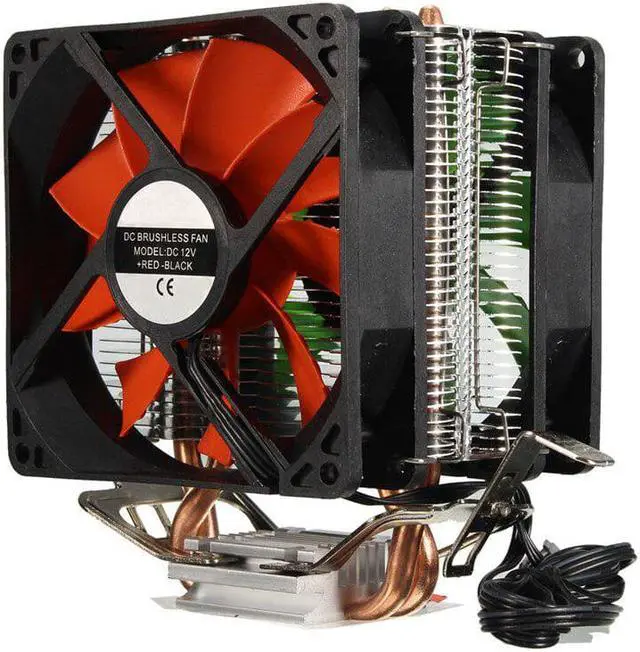 Alt view image 2 of 6 - Computer Cooler Fan Hydraulic Dual Heatpipe CPU Fans Cooling Heatsink For Intel LGA775/1156/1155 AMD for AM4 Ryzen for Pentium