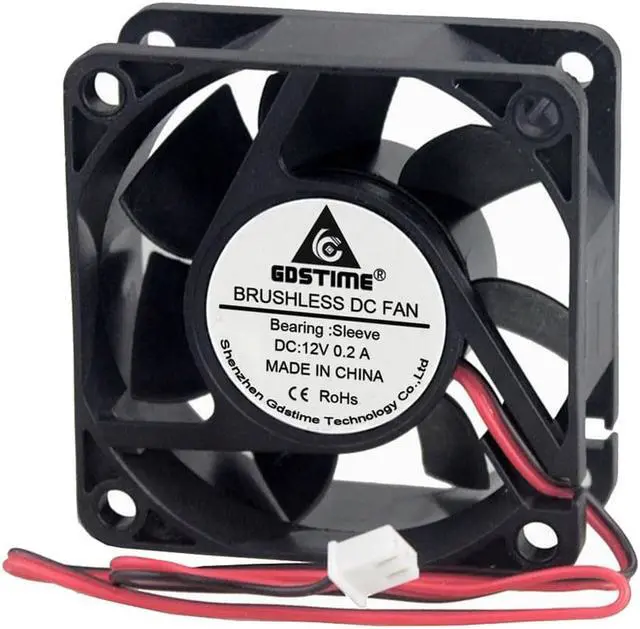 Alt view image 2 of 6 - 5 Pcs 6cm 60mm x 25mm Silent DC Brushless Cooling Fan 12V PC Computer Case 6025 Motor Cooler 60x60mm 12 Volt 2 Pin