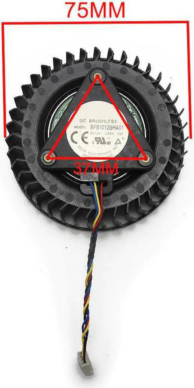 Alt view image 2 of 4 - BFB1012SHA01 For AMD Radeon PRO SSG Fan DC12V 2.40A 4Pin GPU Graphics Card Cooling Public version