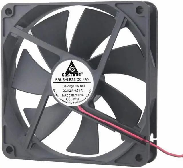 Alt view image 2 of 6 - 2 Pcs 140mm x 25mm 14cm DC 12 Volts Dual Ball Computer Case Brushless Cooler Cooling Fan 12V 140x140x25mm 2Pin 14025B