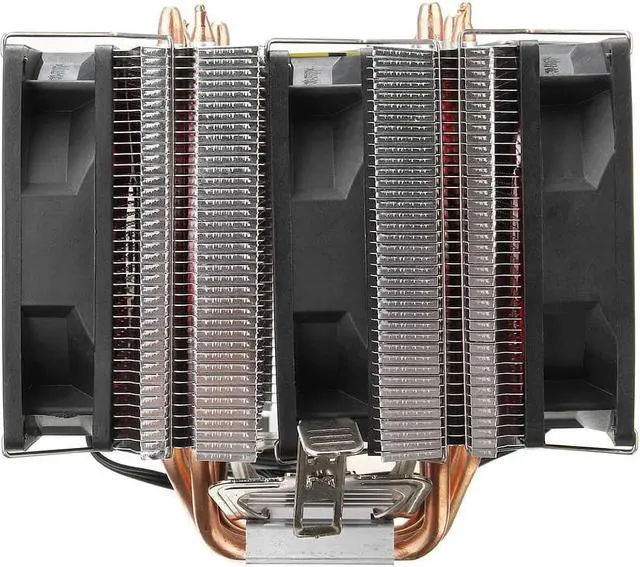 Alt view image 4 of 6 - 6 heatpipe dual tower cooling 9cm fan support 3 fans 4PIN CPU cooler 775 115X 1366 2011 AM3 AM4 FM1 FM2 Ryzen