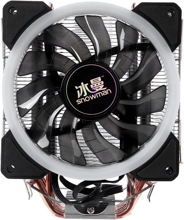 Main image of 4PIN CPU cooler 6 heatpipe Single RGB LED fan cooling 12cm fan LGA775 1151 115x 1366 support Intel AMD