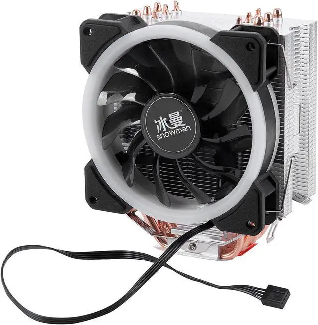 Alt view image 2 of 5 - 4PIN CPU cooler 6 heatpipe Single RGB LED fan cooling 12cm fan LGA775 1151 115x 1366 support Intel AMD