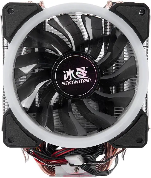 Main image of 4PIN CPU cooler 6 heatpipe RGB LED Double fans cooling 12cm fan LGA775 1151 115x 1366 support Intel AMD