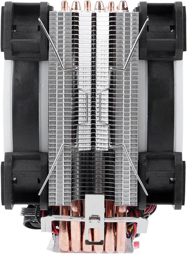 Alt view image 3 of 6 - 4PIN CPU cooler 6 heatpipe RGB LED Double fans cooling 12cm fan LGA775 1151 115x 1366 support Intel AMD