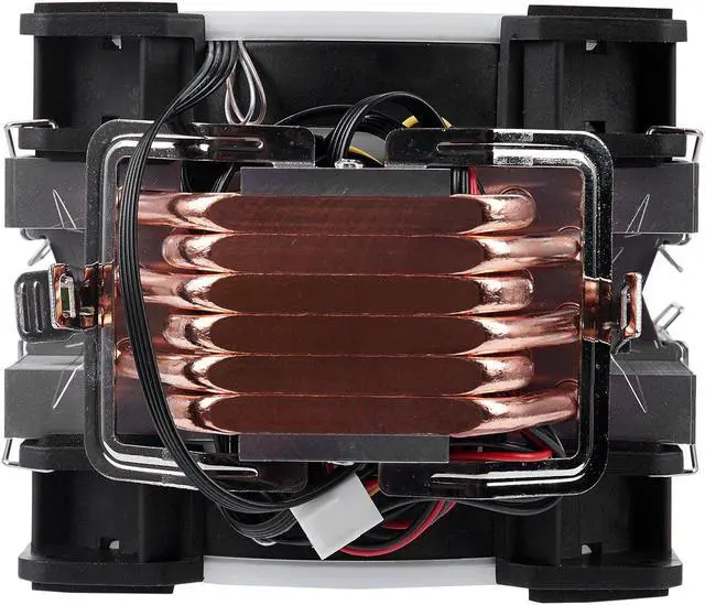 Alt view image 6 of 6 - 4PIN CPU cooler 6 heatpipe RGB LED Double fans cooling 12cm fan LGA775 1151 115x 1366 support Intel AMD
