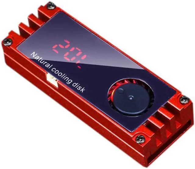 Alt view image 2 of 6 - Cooling Warship Fan Temperature OLED Digital Display M.2 2280 SSD Nano Silicone Thermal Pad Wafer Cooling Fan Heatsink