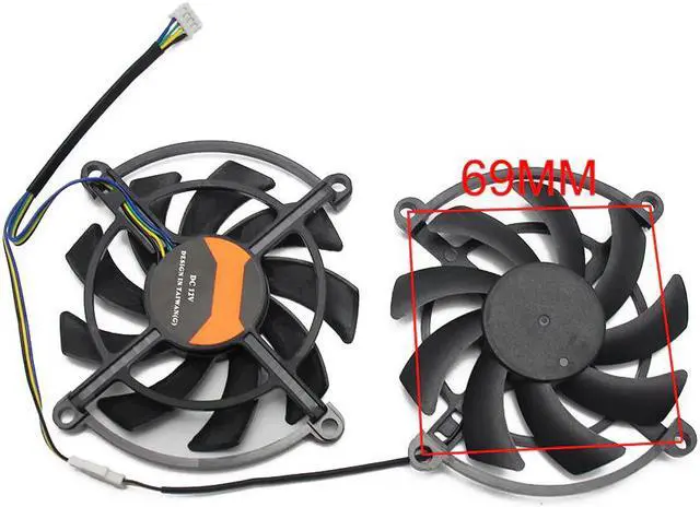 Alt view image 4 of 5 - 2PCS/lot for Colorful 1060 3GD5 GeForce GTX1070 iGame S GAMING GTX 1060 1070 Video Graphics card cooling fan