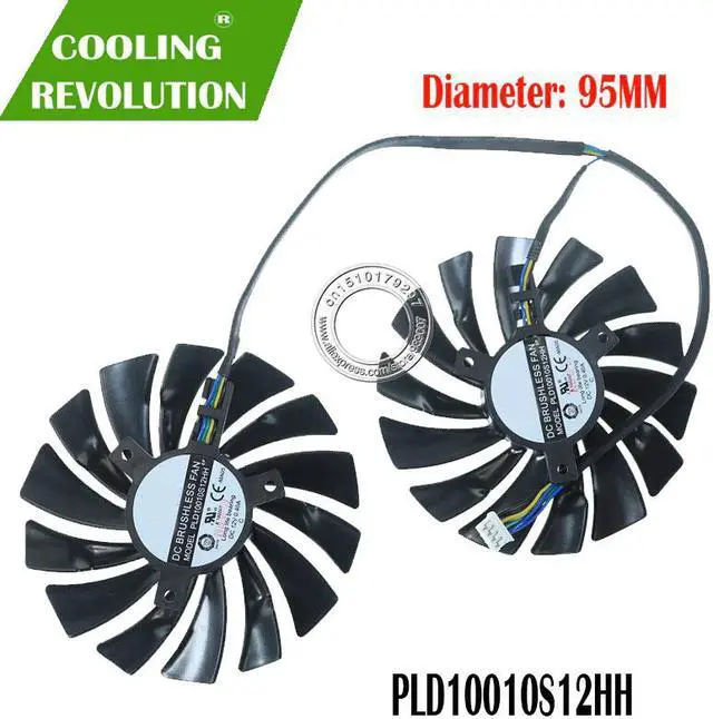 Alt view image 2 of 2 - 4-Packs 95mm PLD10010S12HH 4PIN Cooler fan For MSI GTX 960 GTX 970 GAMING GTX 950 GTX 1060 RX 470 GAMING X Graphic Card Fan