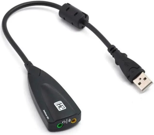 Main image of External USB Sound Card 7.1 Adapter 5HV2 USB to 3.5mm Jack 3D CH Sound Antimagnetic Audio Headset Microphone For Laptop PC PS4