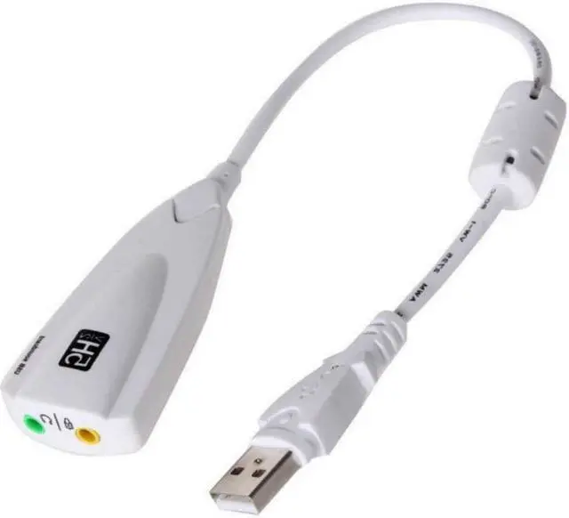 Alt view image 4 of 4 - External USB Sound Card 7.1 Adapter 5HV2 USB to 3.5mm Jack 3D CH Sound Antimagnetic Audio Headset Microphone For Laptop PC PS4