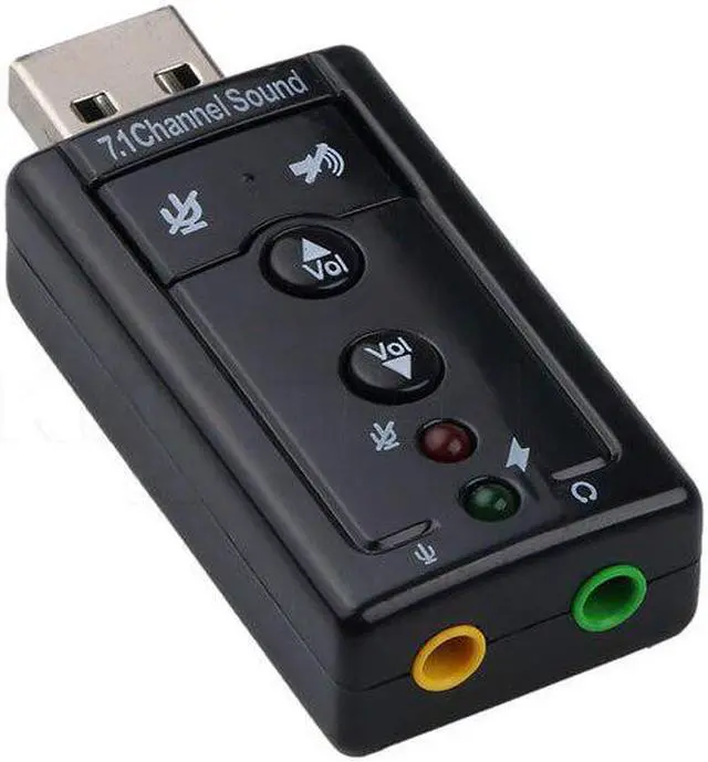 Alt view image 3 of 6 - 3D External 7.1 CH Channel USB Audio Sound Card Mic Adapter Speaker 3.5mm Jack Stereo Headset For Win XP 7 8 Linux Android Black