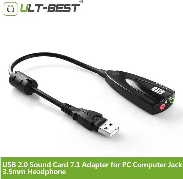 ULT-BEST USB Sound Card Adapter for PC Computer Jack