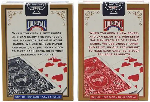 Alt view image 6 of 6 - Newest Jdlroyal Poker Red/Blue Regular Playing Cards Standard Sealed Decks Magic Tricks Poker Playing Cards Magice Tricks GYH
