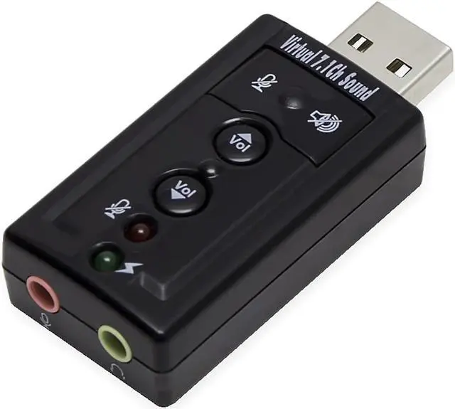 Main image of Elisona USB 2.0 External Virtual 7.1 Surround Adapter Sound Cards USB to Two 3.5MM Audio Microphone Interface Converter