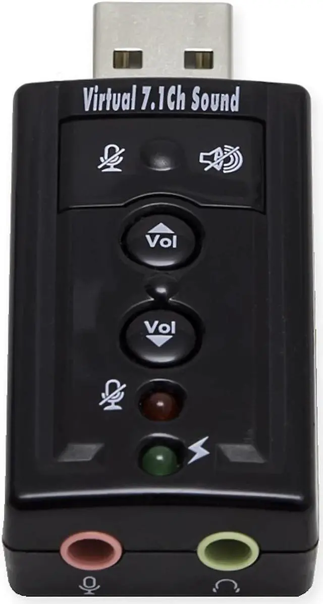Alt view image 2 of 4 - Elisona USB 2.0 External Virtual 7.1 Surround Adapter Sound Cards USB to Two 3.5MM Audio Microphone Interface Converter
