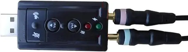 Alt view image 4 of 4 - Elisona USB 2.0 External Virtual 7.1 Surround Adapter Sound Cards USB to Two 3.5MM Audio Microphone Interface Converter