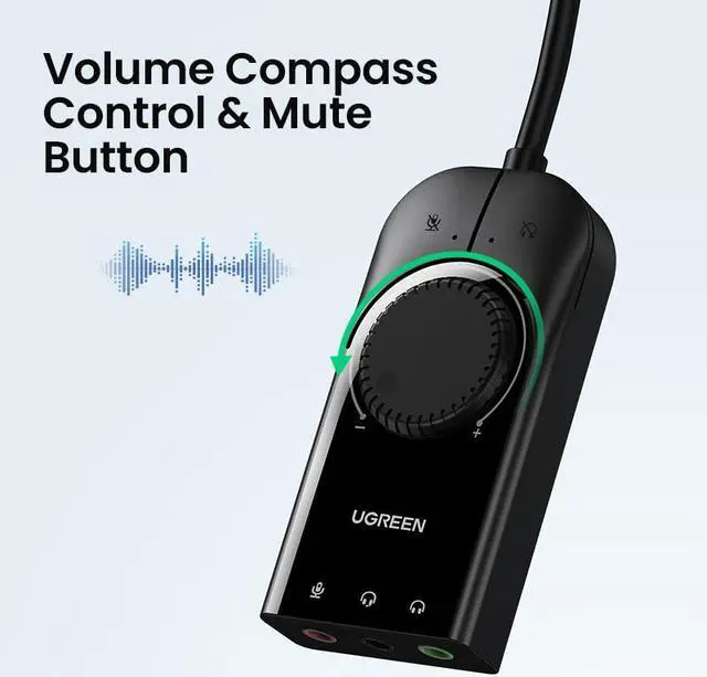 Alt view image 2 of 6 - Sound Card USB Audio Interface External 3.5mm Microphone Audio Adapter Soundcard for PC PS5 4 Headphone USB Sound Adapter