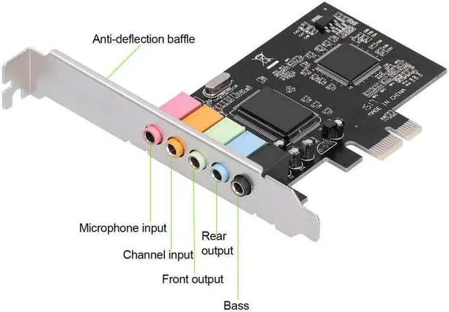 Alt view image 2 of 6 - PCI-E 5.1 Sound Card CMI8738 Chip Stereo Audio Card for Windows 7/for Vista/XP 32/64-bit PC Computer with PCI-Express Slot
