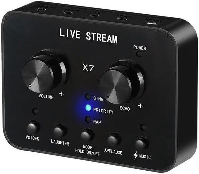 Alt view image 2 of 6 - X7 Sound Card Voice Changer Mobile Phone And Computer Compatible With External Electronic Voice Call Microphone Live Sound Card