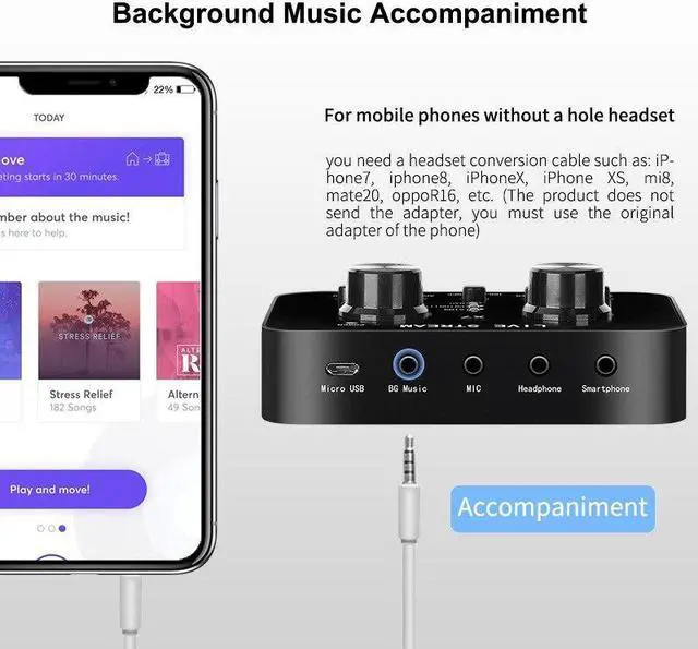 Alt view image 3 of 6 - X7 Sound Card Voice Changer Mobile Phone And Computer Compatible With External Electronic Voice Call Microphone Live Sound Card