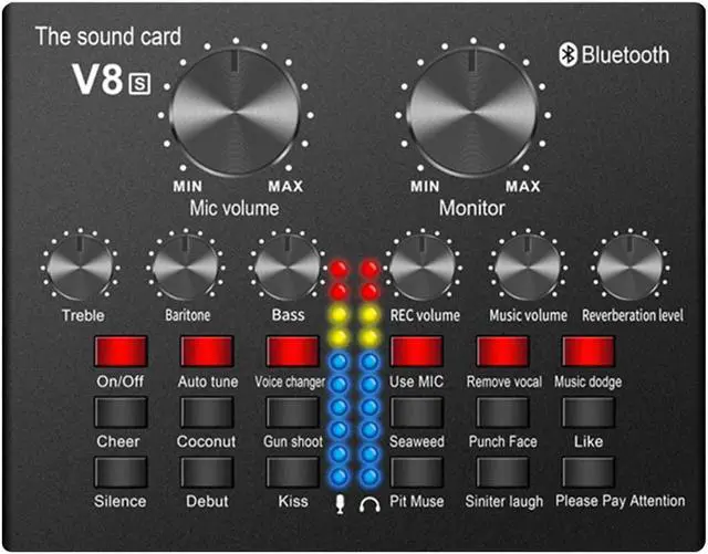 Main image of Computer Phone Live Sound Card Multiple Effects Mixer Board Wireless Broadcast Streaming Compact Voice Changer