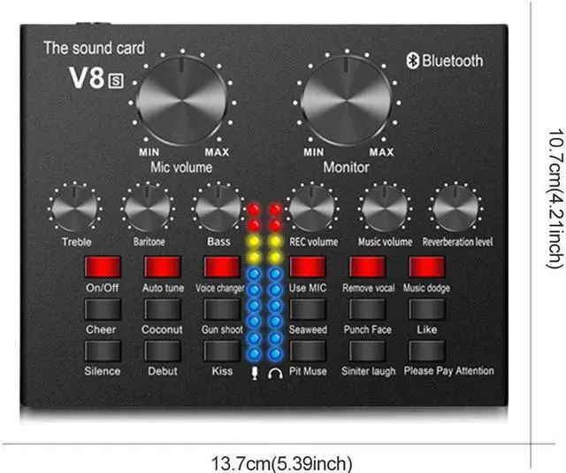 Alt view image 3 of 6 - Computer Phone Live Sound Card Multiple Effects Mixer Board Wireless Broadcast Streaming Compact Voice Changer