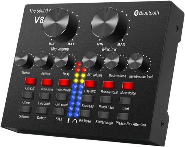 Alt view image 2 of 6 - Computer Phone Live Sound Card Multiple Effects Mixer Board Wireless Broadcast Streaming Compact Voice Changer