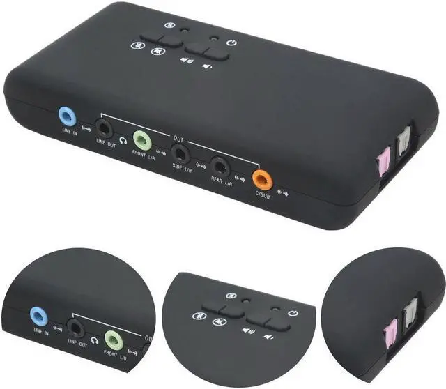 Alt view image 6 of 6 - Audio External 3D Interface Sound Card Surround Sound Stereo USB Recording Dynamic Digital Playback 7.1 Channel Optical Fiber