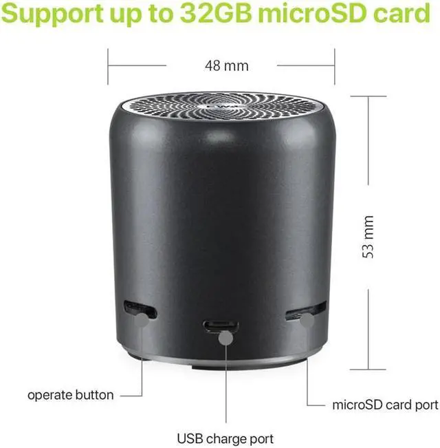 Alt view image 5 of 6 - EWA A107S Portable Wireless Bluetooth Speaker TWS Pairing Heavy Bass Boom Box Mini Subwoofer Bluetooth Shower Speaker TF Card