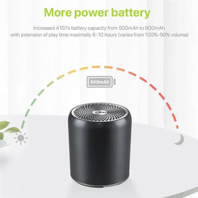Alt view image 3 of 6 - EWA A107S Portable Wireless Bluetooth Speaker TWS Pairing Heavy Bass Boom Box Mini Subwoofer Bluetooth Shower Speaker TF Card