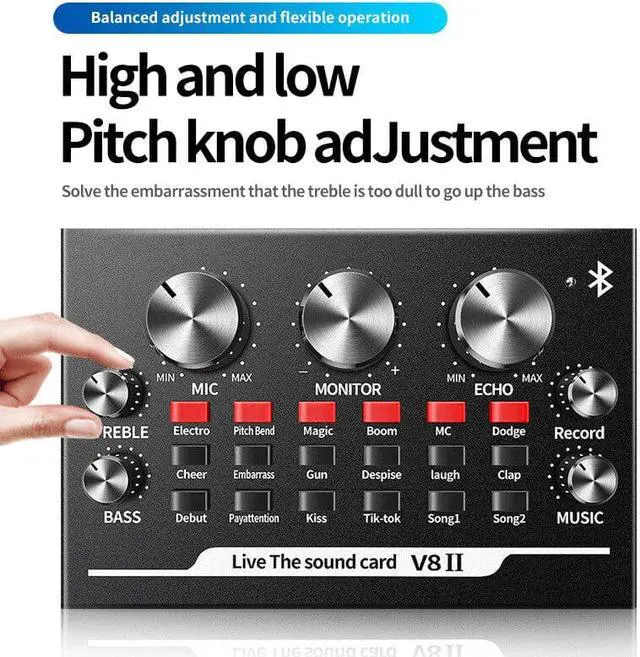 Main image of Live Sound Card External USB Sound Card for Webcast Entertainment Video for Pc/android/os V82 Interface Type Channels