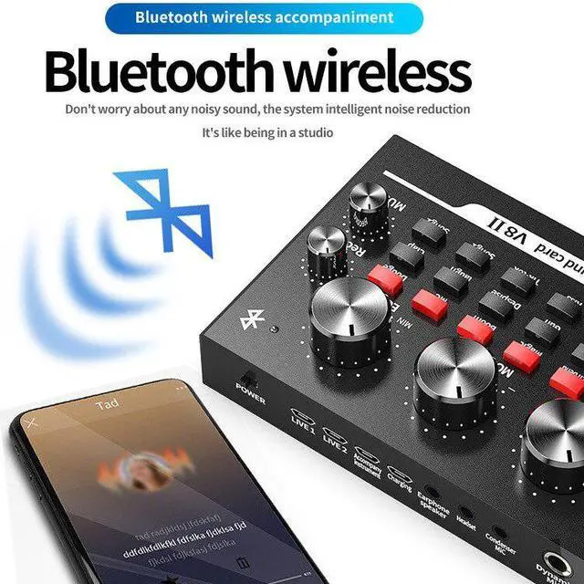 Alt view image 3 of 6 - Live Sound Card External USB Sound Card for Webcast Entertainment Video for Pc/android/os V82 Interface Type Channels